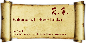 Rakonczai Henrietta névjegykártya