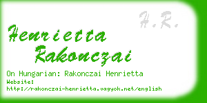 henrietta rakonczai business card